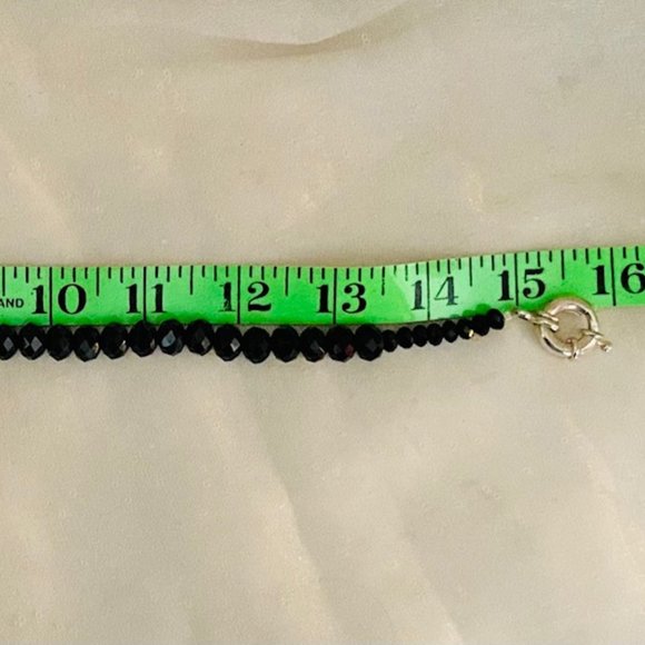 💖 Beautiful Genuine Black and White Geode Necklace - Choker Set 15 in. / NS45 - Picture 5 of 5